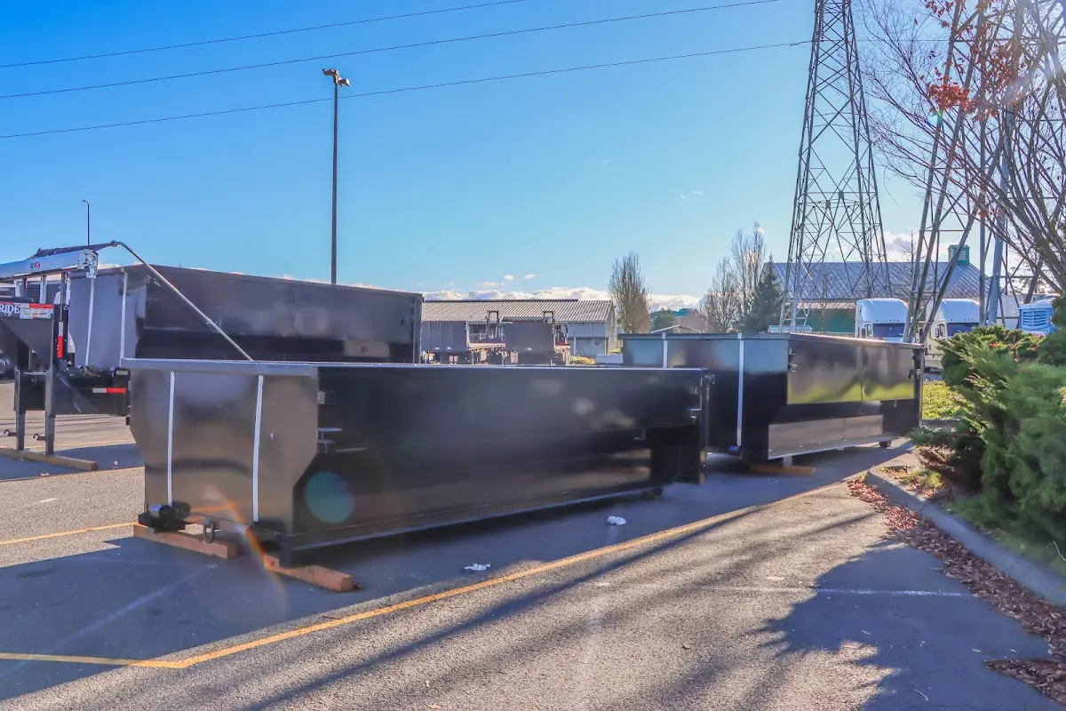 Roll-off dumpster ready for waste disposal at job site for Cleanout Dumpster Rental in Lower Southampton